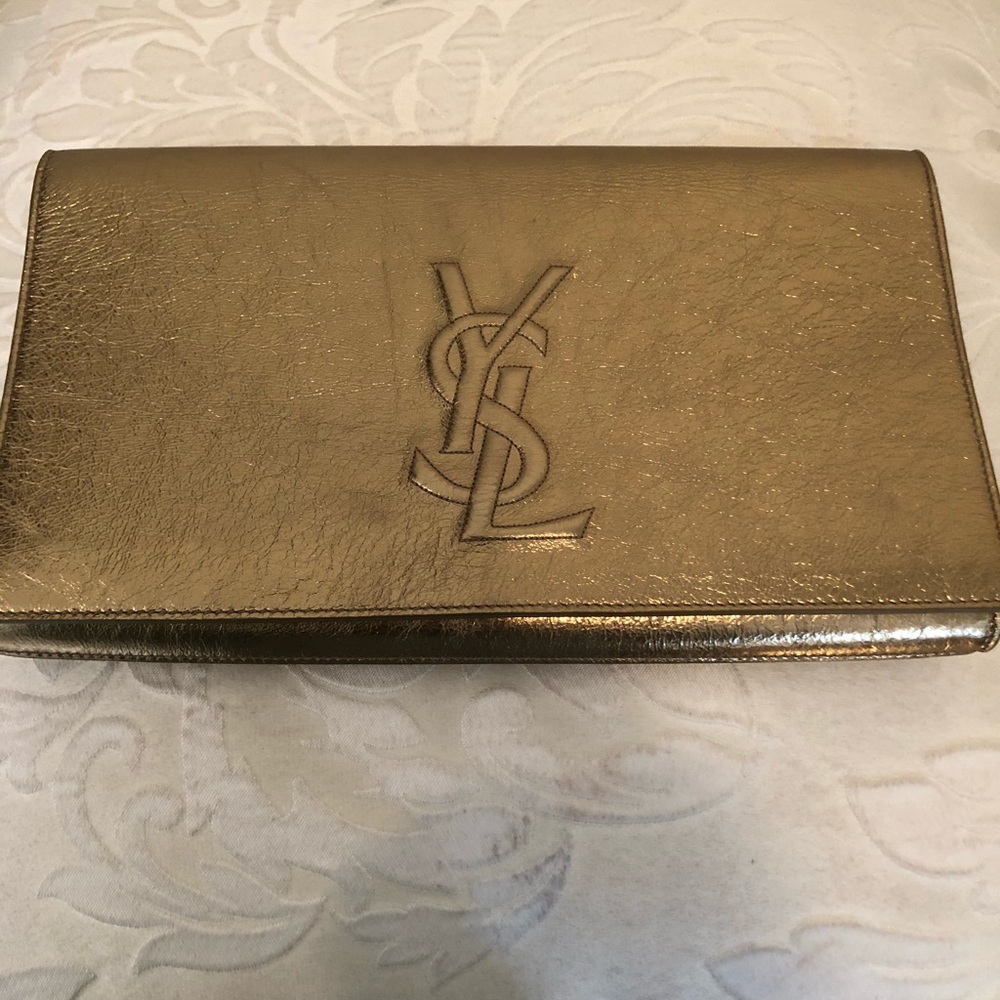 Saint Laurent gold clutch